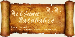 Miljana Malobabić vizit kartica